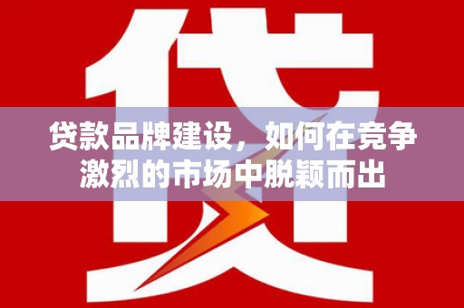 茶陵贷款品牌建设，如何在竞争激烈的市场中脱颖而出