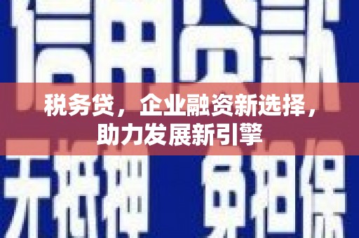 茶陵税务贷，企业融资新选择，助力发展新引擎