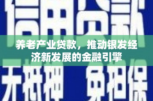 茶陵养老产业贷款，推动银发经济新发展的金融引擎