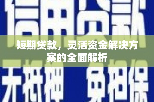 茶陵短期贷款，灵活资金解决方案的全面解析