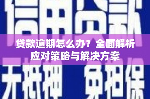 茶陵贷款逾期怎么办？全面解析应对策略与解决方案