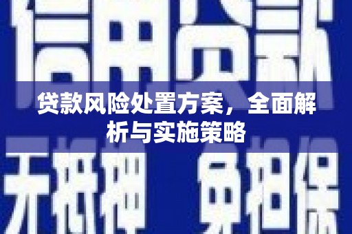 茶陵贷款风险处置方案，全面解析与实施策略